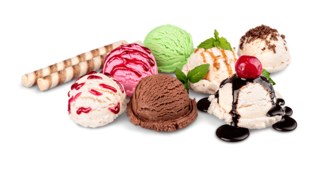色鮮やかなアイスクリーム