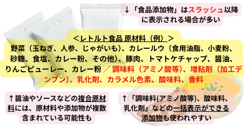レトルト食品の添加物